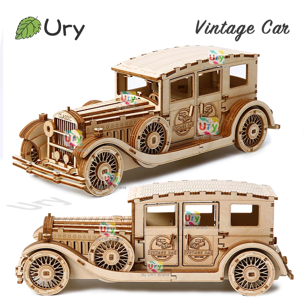 Vintage Collectible Cars - Ury Puzzle 3D en bois, voiture