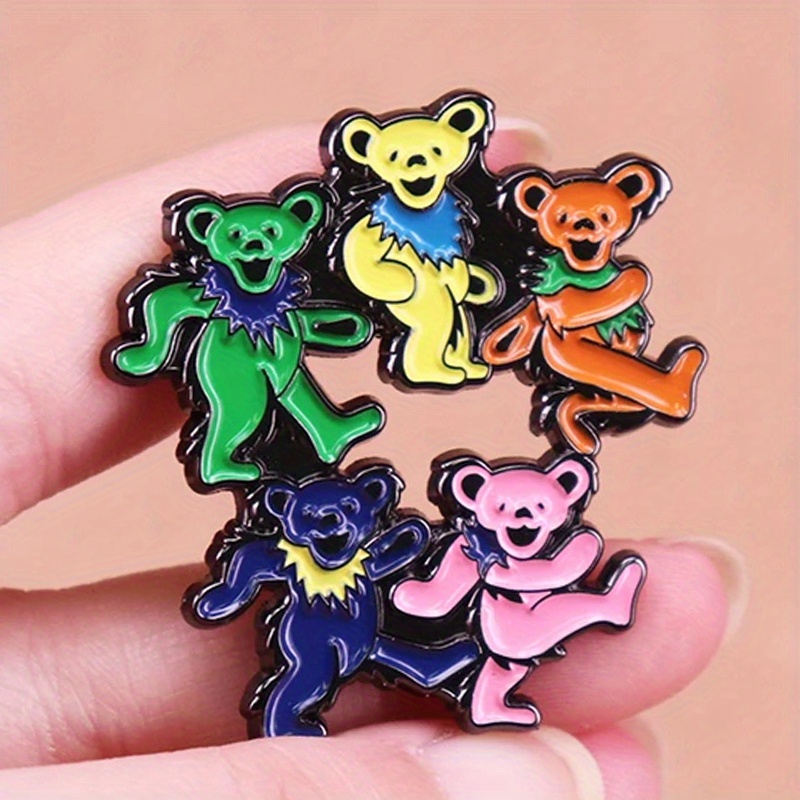 Vintage Collectible Bears - Ours dansants émail broche groupe de