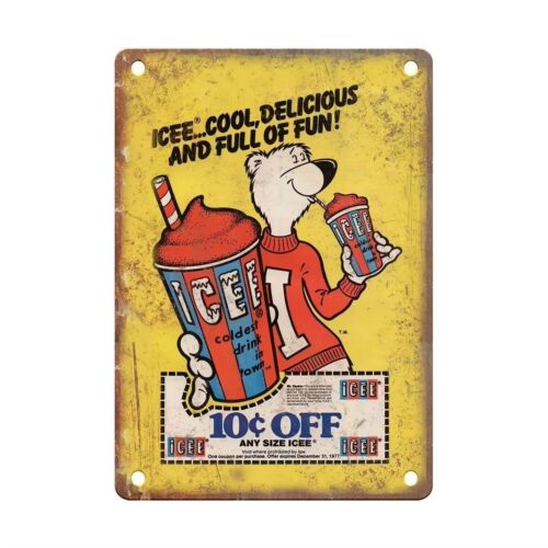 Vintage Collectible Bears - Y1, Plaque en étain vintage ICEE,