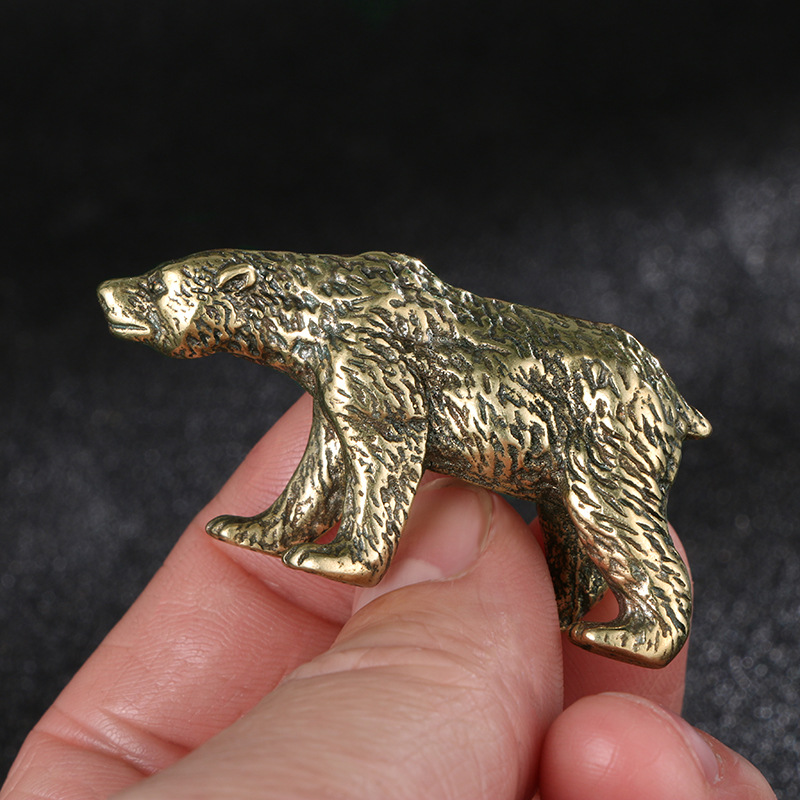 Vintage Collectible Bears - Statue d'ours vintage chinoise en laiton