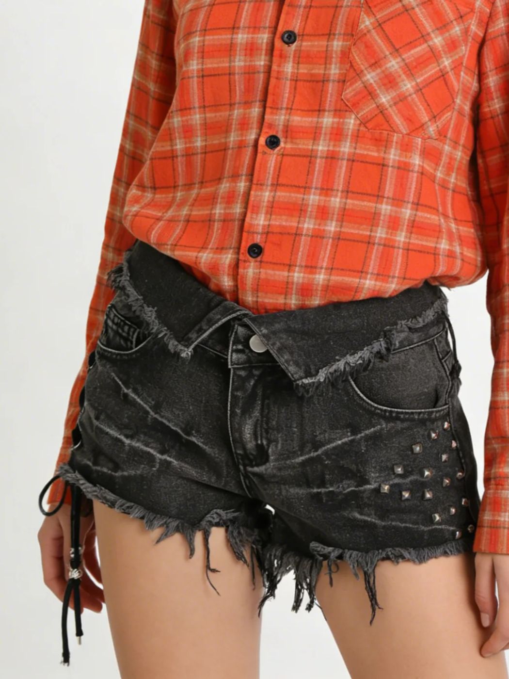 Shorts en jean cargo noirs pou - Vintage Collectible Buttons avis et prix